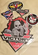 Victory Motorcycle 5 pc Embroidered Patch High Quality 10x10.5"