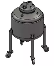 Jacketed Solvent Tank w/ Sight Glasses, Casters, & 1.5'' TC Drain