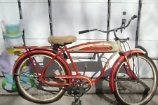 POSTWAR RED ROADMASTER BICYCLE-SKIP-TOOTH-LARGE TANK-6 HOLE LUGGAGE RACK-SCHWINN