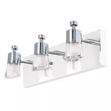 3-Light Bathroom Vanity Light Fixtures, Brushed Nickel Bathroom Lights Over M...