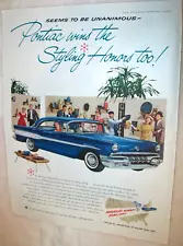 1957 Pontiac Super Chief large-mag car ad -"...wins styling honors, too!"