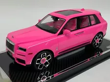 1/18 DF model Rolls Royce Cullinan in Pink on Carbon Base 10 pieces