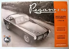 PEGASO Z-102B & Z-102BS SPORTS Cars Sales Specification Leaflet 1953