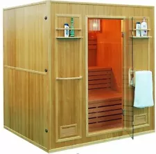 New Listing4+ Person Canadian Hemlock Wet Dry Traditional Swedish Steam Sauna SPA HARVIA 6