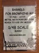 Barrels for Browning M2 12.7mm - cal 0.5 Metal w/ Perf. - 1/48 Karaya Set#BA002