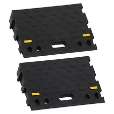 BISupply Rubber Curb Ramp 4 Inch Rise Wedge Set - 2pk Car Ramps Interlocking U2