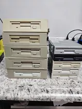 Lot 10 Untested 3.5" Floppy Disk Drives Mitsumi NEC Etc - 5x with 5.25 Enclosure