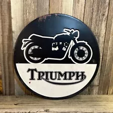 Triumph Motorcycle 12" Metal Tin Embossed Sign Scooter Auto Garage Vintage New