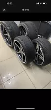 20/22" FORGIATO MARTELLATO STAGGERED BLACK AND Chrome WHEELS 5X120