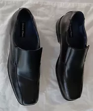 Men's size 14 Bruno Marc Black Dress shoes square toe Slip on