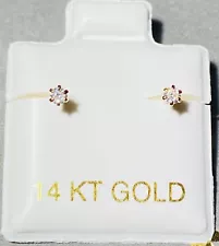 Solid 14k Yellow Gold stud earring basket 1.5 ct round Ball brilliant Studs 2Mm