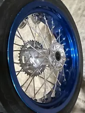 2000-2024 DRZ400SM SuperMoto BLUE Excel REAR wheel rim straight WITH Tire wow