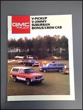 1988 GMC Jimmy Suburban Crew Cab Pickup Truck Original Sales Brochure Catalog