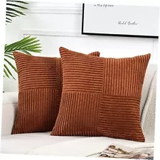 2 Packs Decorative Throw Pillow Covers 20x20 Inch for Living Room 20"x20" Rust