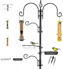 92" Deluxe Bird Feeding Station with 2 Bird Feeders, Multi Feeder Pole Stand Kit