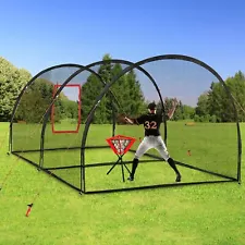 Batting Cage, 22x12x8FT Baseball Batting Cage Net, Portable Batting Cage, Sof...