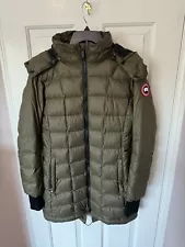 Canada Goose Ellison Long Puffer Jacket - Military Green - Size L (Preowned)