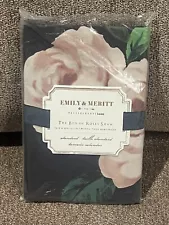 NEW Pottery Barn Teen Emily & Meritt Bed of Roses Standard Sham for Duvet, Black