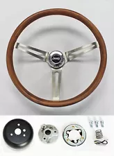 1976-1995 Jeep CJ7 CJ5 YJ Wrangler 15" Wood Steering Wheel Stained Grip 15"