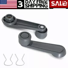 PAIR Window Crank Lever Handle GRAY FOR Toyota Tacoma Corolla Pickup Van T100 US (For: 1984 Toyota Van)