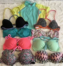 Mixed Lot 9 Victoria's Secret PINK Bikini Top Variety Resale Bulk Multi Size!