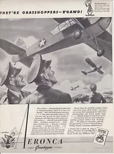 1943 WWII Aeronca L-3 Grasshopper Abel Grasshopper Logo Walt Disney Vintage Ad