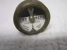 Vintage V. E. Budlong TRU-NORD 3" Pocket Clip On Compensated Brass Compass