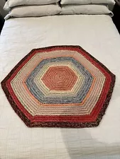 Octagon Rug “ 39'' Handmade Decor Piece One-of-a-kind