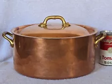 3 Qt? Hammered Copper Stock Pot Made in France Vintage Tin Lined VGC