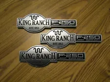 3PCS SAT FOR 2003 2004 2005 2006 2007 F250 F-250 KING RANCH FENDER TAIL EMBLEMS