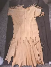 Native American Indian Soft Tanned Deer Hide Buckskin Dress