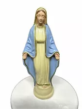 Vtg Mother Mary Plastic Figurine Statue Mother Virgin Catholic Christian 50s 60s