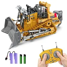 Rc Bulldozer Toys for Boys,Construction Remote Control Bulldozer with Metal b...