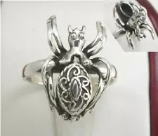 UNIQUE .925 STERLING SILVER SPIDER POISON RING size 6 style# r1242