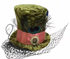 Disney Parks Alice In Wonderland Johnny Depp Mad Hatter Velvet Top Costume Hat