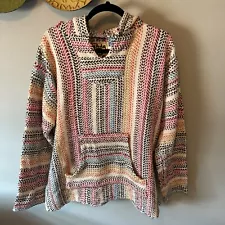 Baja Joe Drug Rug Poncho XXL Orange Yellow Pink Blue Burgundy Hoodie Pullover