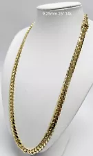 14K 9.25mm 26" Gold Miami Men's Miami Cuban Link Chain Necklace Heavy 148Gram