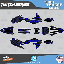 Graphics Kit for Yamaha YZ450F years 2018 2019 2020 2021 2022 Twitch - Blue