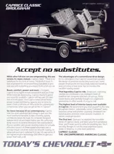 1986 Chevrolet Caprice Classic Brougham: No Substitutes Vintage Print Ad