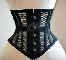 Waist Training Mesh Underbust Steel boned Corset Black BodyShaper