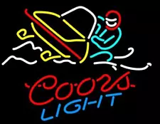 Neon Light Sign Lamp For Coors Light Beer 20"x16" Snowmobile Bar Open Decor Pub