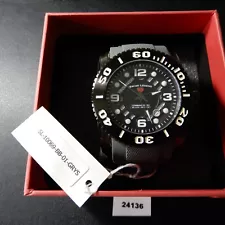 NEW! Swiss Legend COMMANDER PRO SL-0069-Black Face/Bezel-Grey Silicone Band-47mm