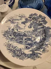 SALE for 8CREWMOM Set of 6 VTG Wedgwood Enoch COUNTRYSIDE BLUE Dinner Plates