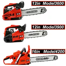 12/16'' Top Handle Chainsaw 25.4/39.6CC 2-Stroke Gasoline Powered Saw W/3 Models