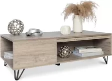 Modern Farmhouse Coffee Table with Storage Grey