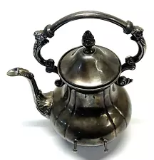 VTG Silver Plated on Metal, Classic Tilting Teapot W/Handle, Very Clean Inside!