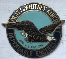 Vintage Pratt & Whitney Aircraft Brass Engine Badge Eagle 2 inch