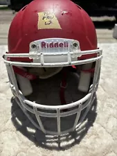 Riddell Speed Large Football Helmet (Flat Red ￼W/ White Face Mask)