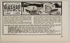 1964 Print Ad The Alaskan Camper It Raises It Lowers with Hydraulics