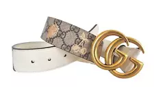 GUCCI women's belt in leather and waxed fabric GG marmont 400593 UNQAC 8295